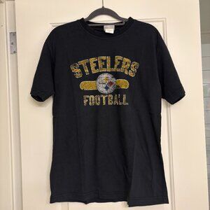 Boys NFL Reebok Vintage Collection Steelers Football Short Sleeve T-Shirt Size L